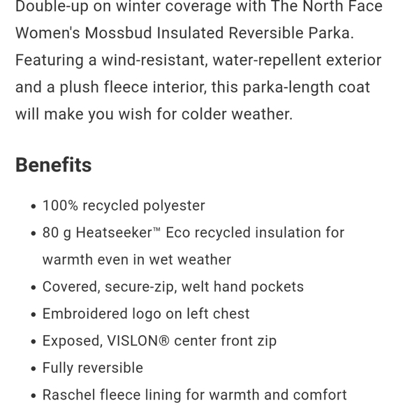 The North Face New Mossbud Reversible Parka - Picture 12 of 12